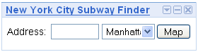 New York City Subway Finder gadget