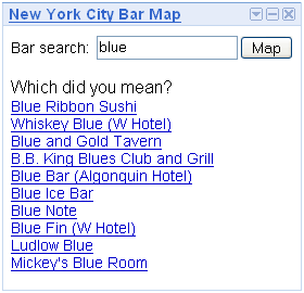 New York City Bar Map gadget