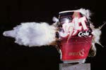 A bullet cutting through a can of jolt cola. Not related, but kinda cool to look at right?