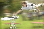 Pressing a shirt at the limits of human ability.